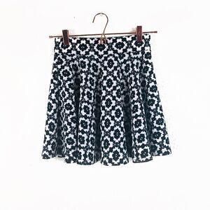 EUC ANGL Black Floral Skater Skirt Small